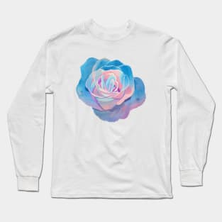 Azure blue pink purple colorful rose Long Sleeve T-Shirt